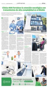 Publirreportaje de Diario El Sur atención sobre oncológica en el Biobío y tratamientos avanzados de Clínica ROS.